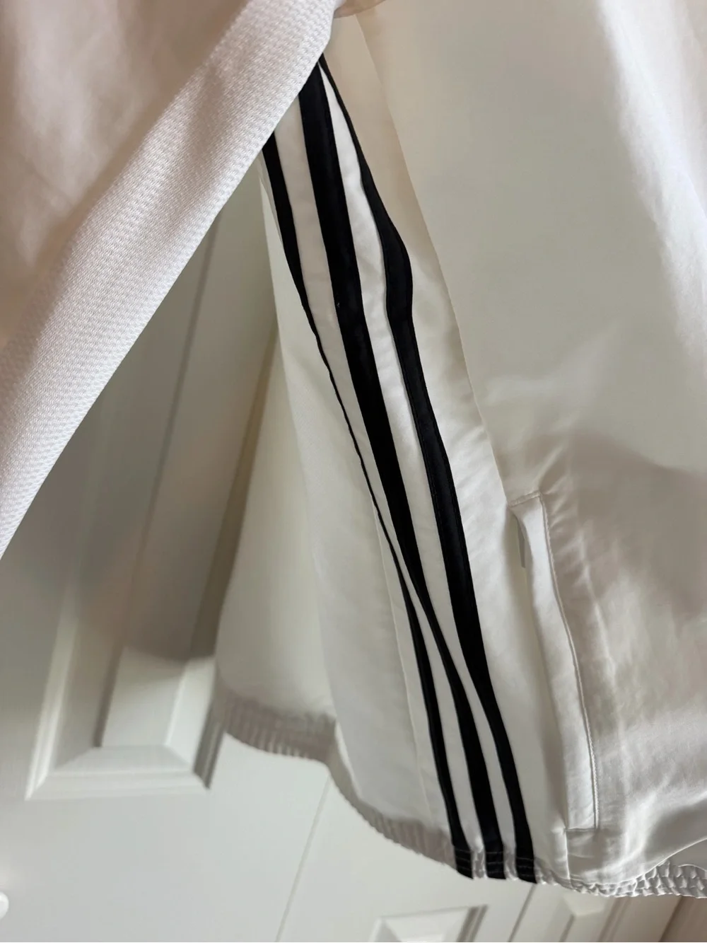 adidas White Team Sports Track Jacket with Black Accents